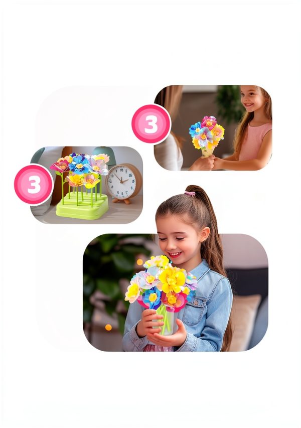 Pussan DIY Fabric Flower Bouquet Kit for Kids-2