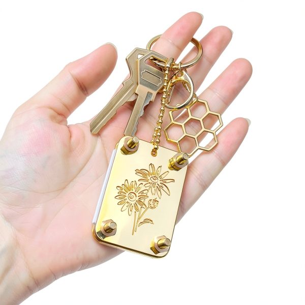 Happinit Bamboo Flower Press Large Gold Mini Press for-3