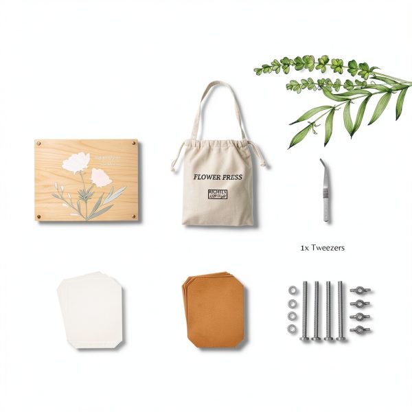 Rightly Wyld Flower Press Kit Natural Maple Wood-3