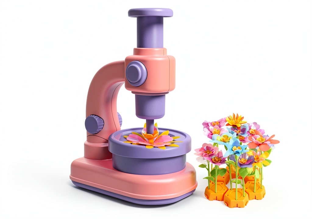 Child using Letapapa flower embossing machine to create a bouquet