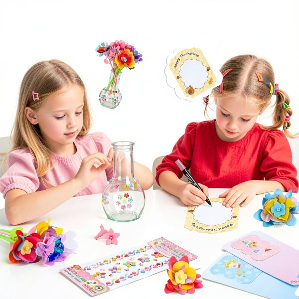 PRE-WORLD Fabric Flower Press Kit Blue Garden Style Creative-4