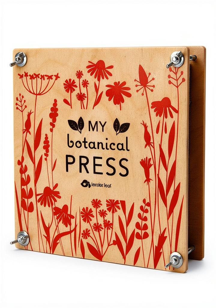 Child using the Botanical Press in a garden setting