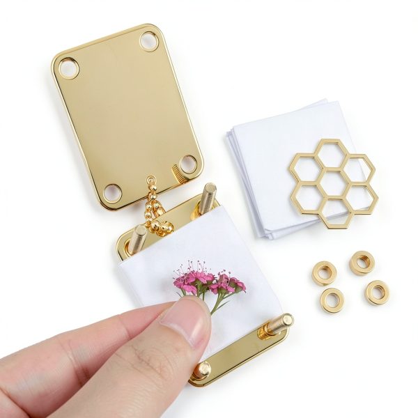 Happinit Bamboo Flower Press Large Gold Mini Press for-5