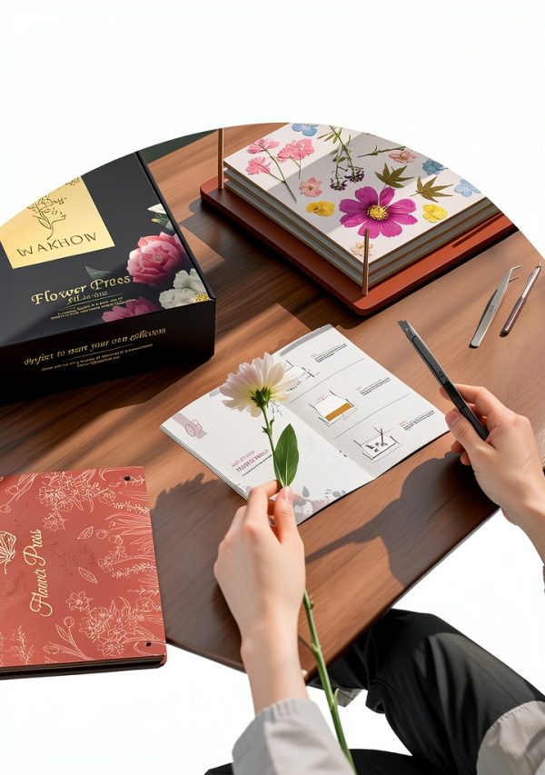 Wakhow Classic Flower Press Metal Wood Kit-4