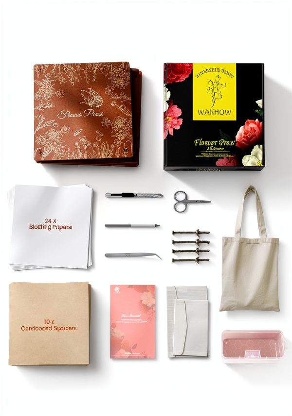 Wakhow Classic Flower Press Metal Wood Kit-2