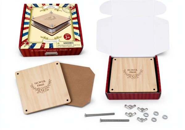 GOTHINK Flower Press Kit Basswood for Kids-4