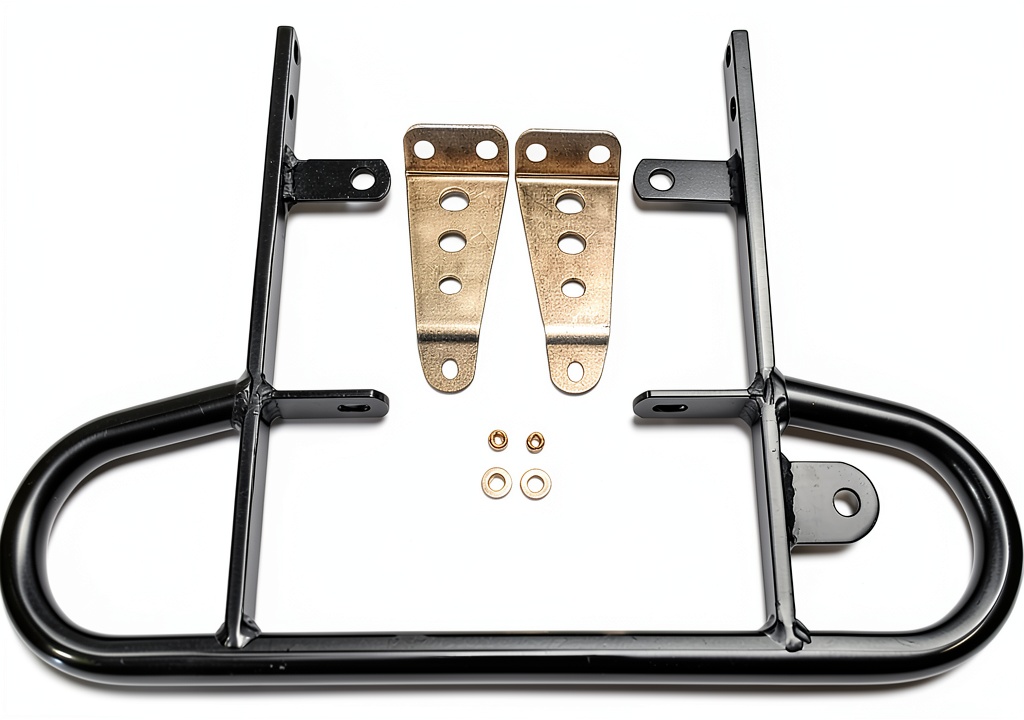 Alba Racing rear grab bar installed on a Yamaha YFZ450R in a forest trail