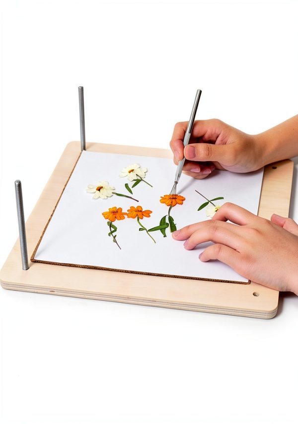 Wakhow Floral Press Kit for Teens Adults Natural Wood-4