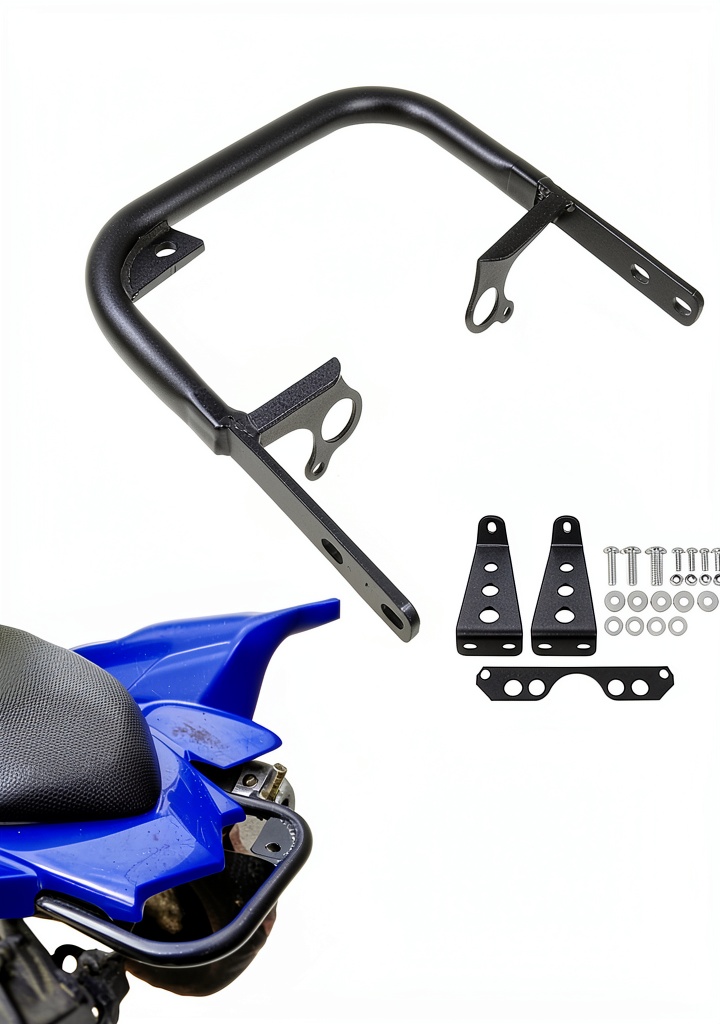Installing Yamaha YFZ450 Rear Grab Bar Alloy Steel on a wooden workbench