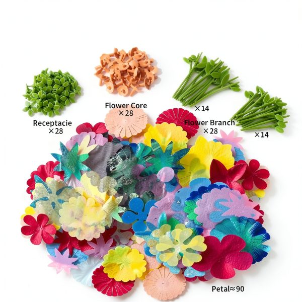 odjas DIY Fabric Flower Bouquet Kit Kids Multicolor-1