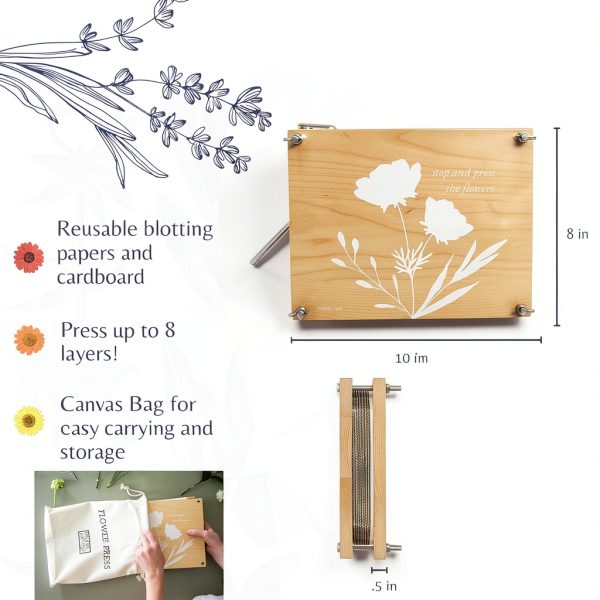 Rightly Wyld Flower Press Kit Natural Maple Wood-4
