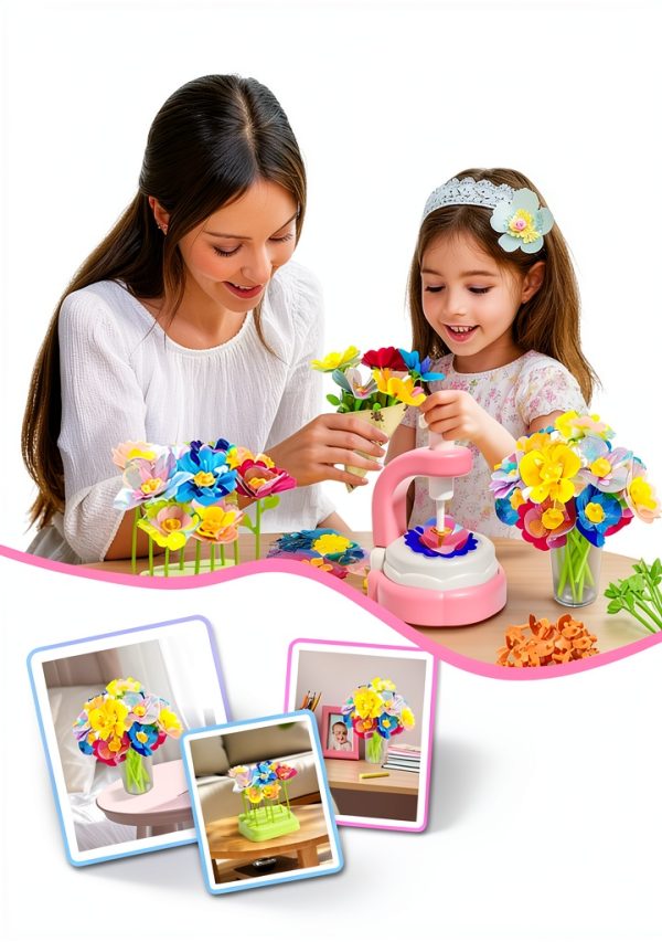 Pussan DIY Fabric Flower Bouquet Kit for Kids-1