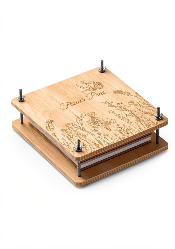 Wakhow Floral Press Kit for Teens Adults Natural Wood-3
