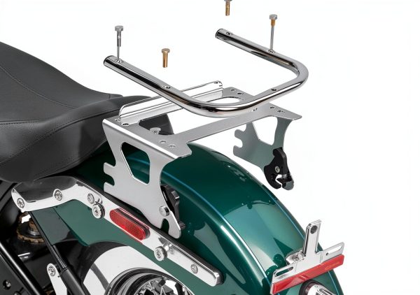 Dasen Chrome Luggage Rack for Harley Touring 1997-2008 Dual Pack-2
