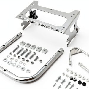 Dasen Chrome Luggage Rack for Harley Touring 1997-2008 Dual Pack-0