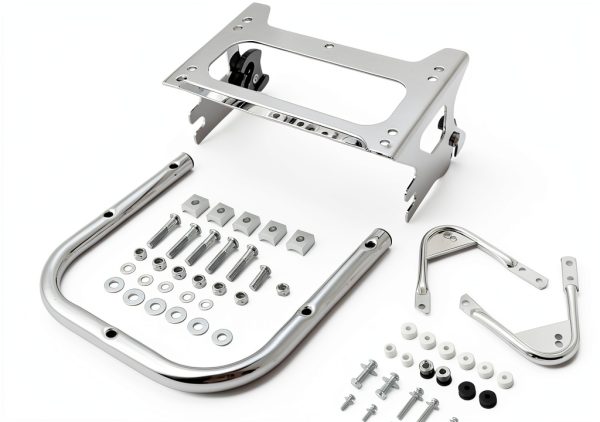 Dasen Chrome Luggage Rack for Harley Touring 1997-2008 Dual Pack-0
